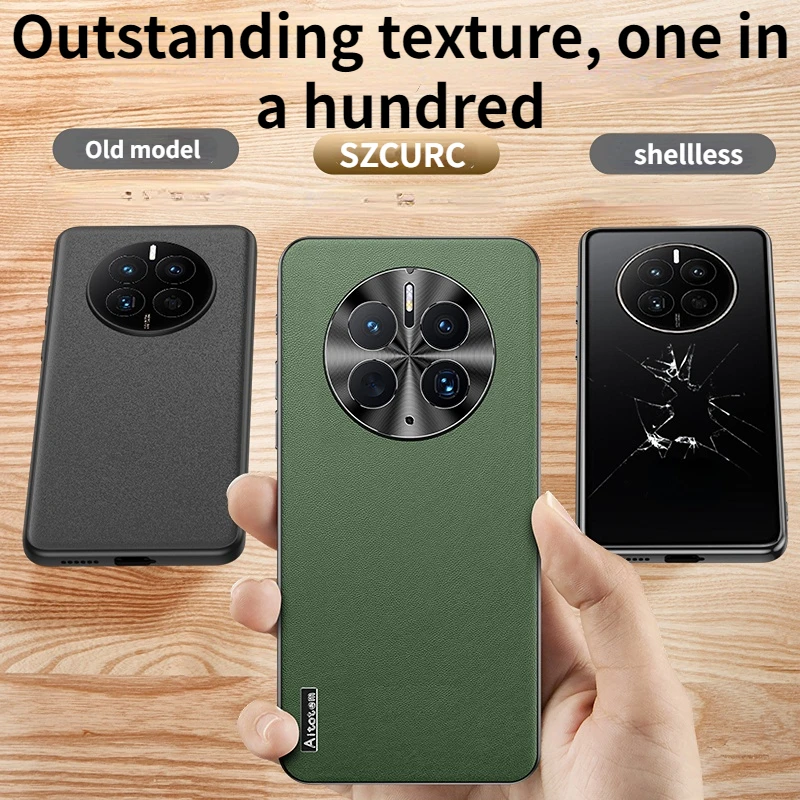 For Original Mate50 CapaPure handmade For Huawei Mate 50 Pro Case luxury Leather shockproof Plating Cover For Mate 50E Back Case