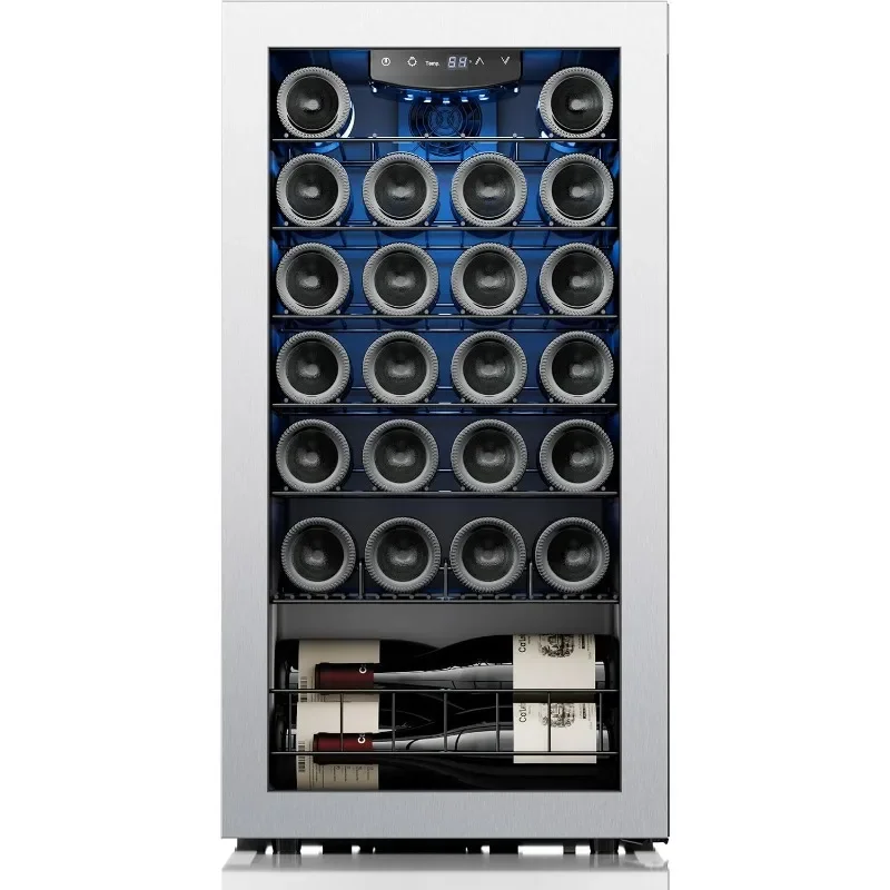 Ca'Lefort Wine Fridge, 27 Bottles Wine Cooler with Digital 38-65℉ Temper Control, Cooler Refrigerator Freestanding