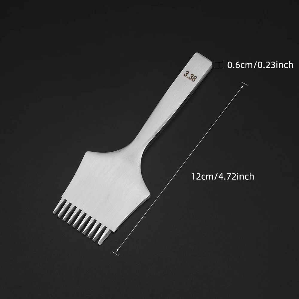 QJH 날카로운 프리킹 다리미, 프랑스 스타일 가죽 치즐 다이 스틸 치즐 펀칭 도구 키트, 가죽 작업 도구 펀치 도구