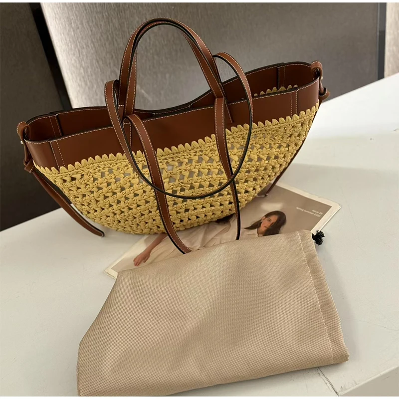 Borsa a spalla donna in paglia intrecciata borsa secchiello chic_voghion.com