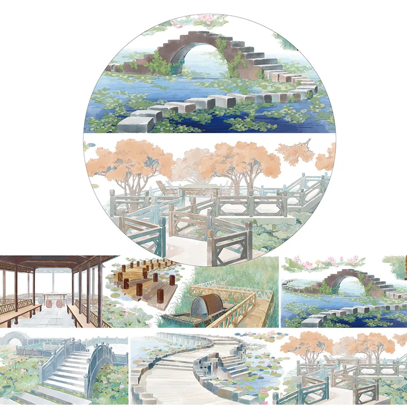 

washi tape roll Landscaping Book Paper Sticker Shuihua Corridor