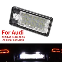 LED 라이센스 번호판 라이트, 아우디 A3 S3 A4 S4 B6 A6 S6 A8 S8 Q7 차량용 램프, 아우디 18 용, 2 개