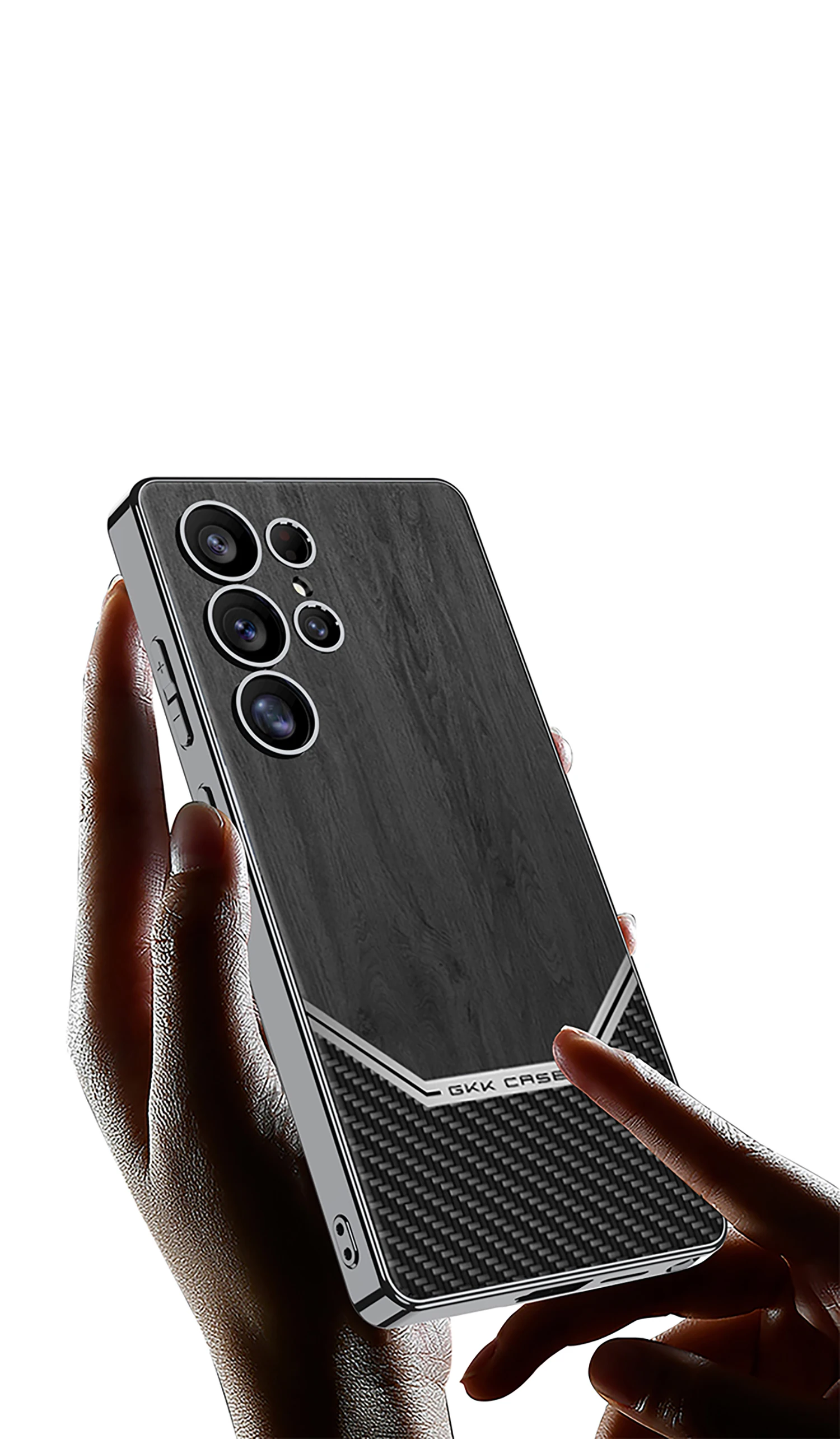 Frosted Wood Pattern Case For Samsung Galaxy S25 S24 S23 Ultra Luxury Plating Sh