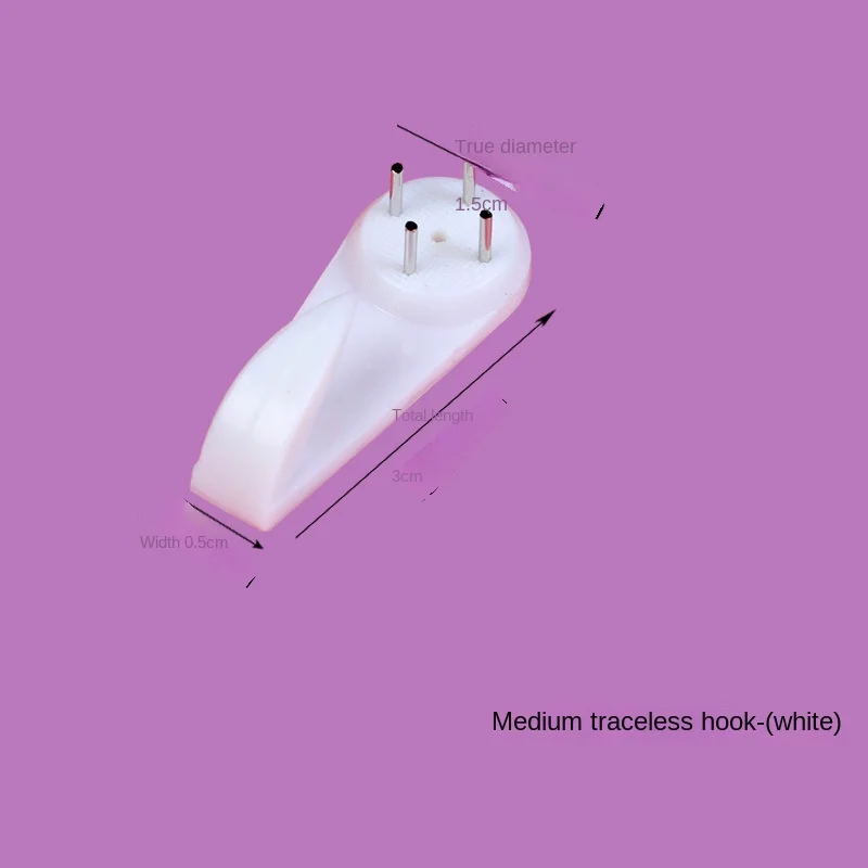 사진 프레임 심리스 후크 월 네일 100 개, 크로스 스티치 장착, 사진 벽 심리스 네일 미디엄 심리스 후크 3cm