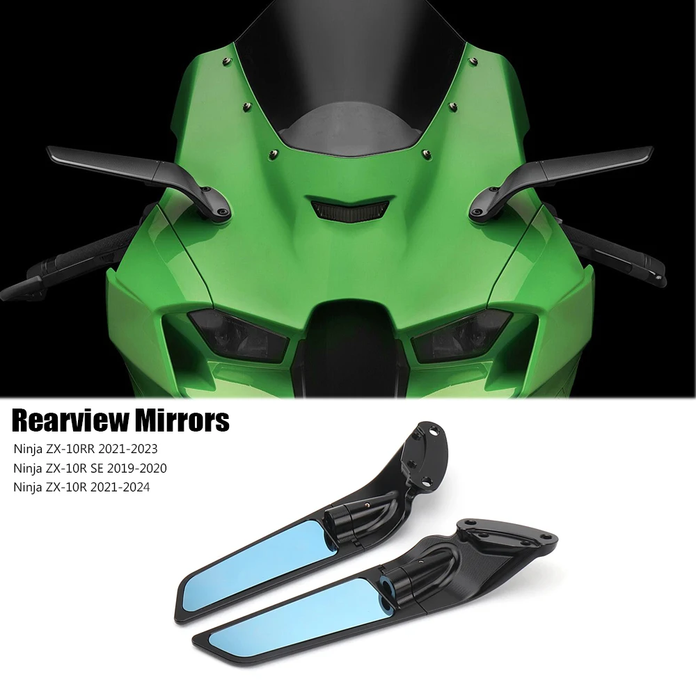 Black Rear View Side Mirror Set – Fits Kawasaki Ninja ZX10R (2004