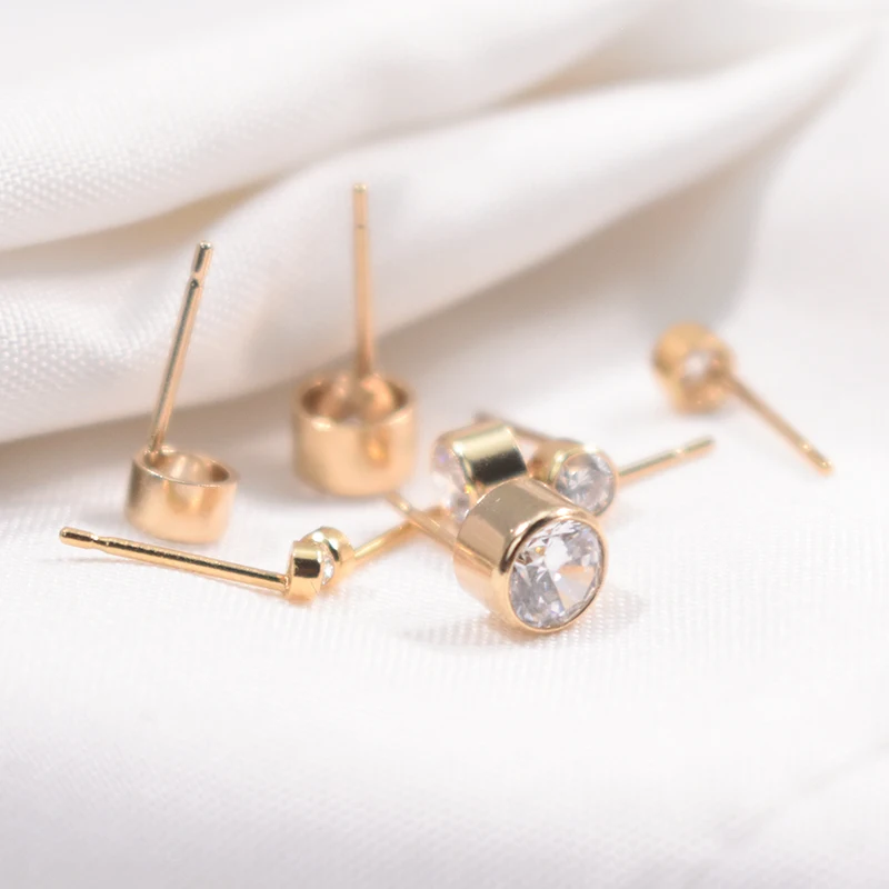 14K Gold gefüllt 2MM/3MM/4MM Zirkon Ohrringe Gold Schmuck Gold gefüllt Ohrstecker Brincos Pendientes Ohrringe Boho Ohrringe – Detail 14