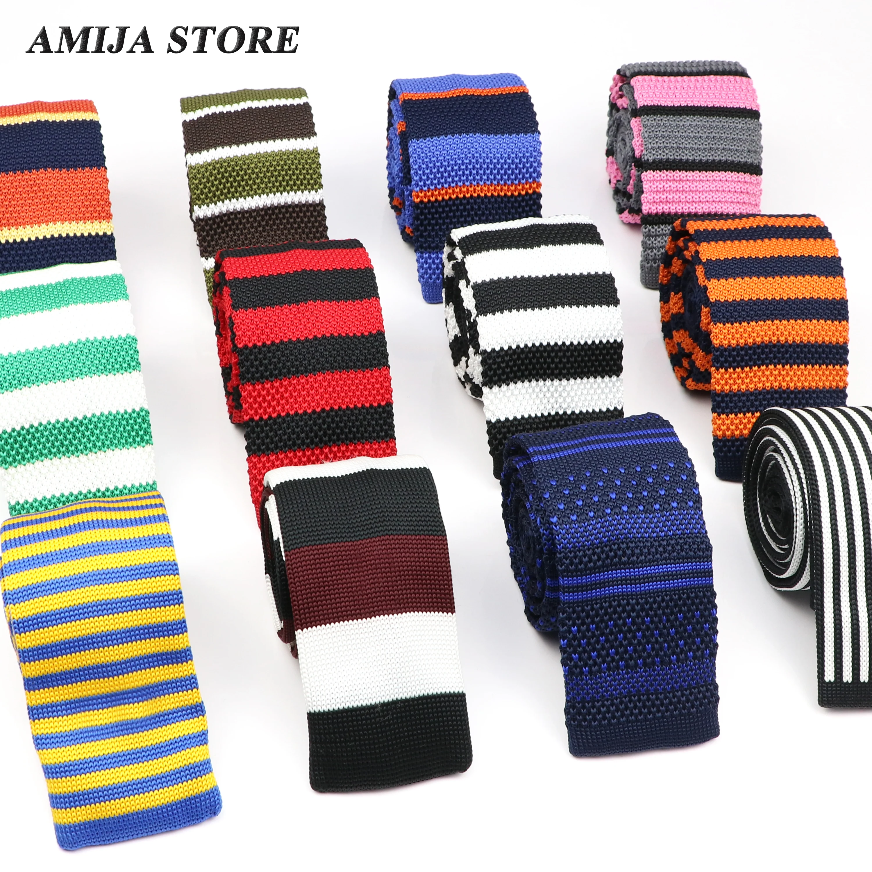 Knit Ties Knitted Striped Tie Men's Fashion Ties Colourful Skinny Narrow Knit Neck Origin Gift For Men Cravat Daily Wear Gifts fashion 6cm narrow polyester necktie for men business meeting formal jacquard striped plaid skinny tie daily wear cravat gift