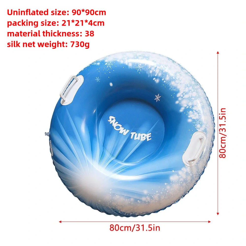Snow Sledge Inflatable snow sled ski ring PVC sled tube thick snow tube winter tube with handle ski accessories tyre sledding
