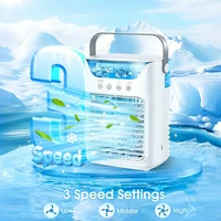 Climatiseur portable USB 3 vitesses, mini ventilateur de refroidissement par pulvérisation 650 ml, rafraîchisseur d'air silencieux, humidificateur, ventilateur de bureau pour la maison, le bureau et l'extérieur 2