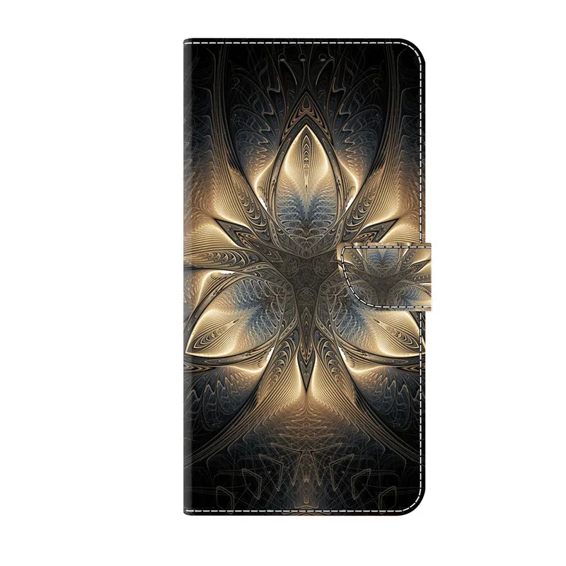 Luxury Painted PU Leather Flip Wallet Phone Case with Bracket