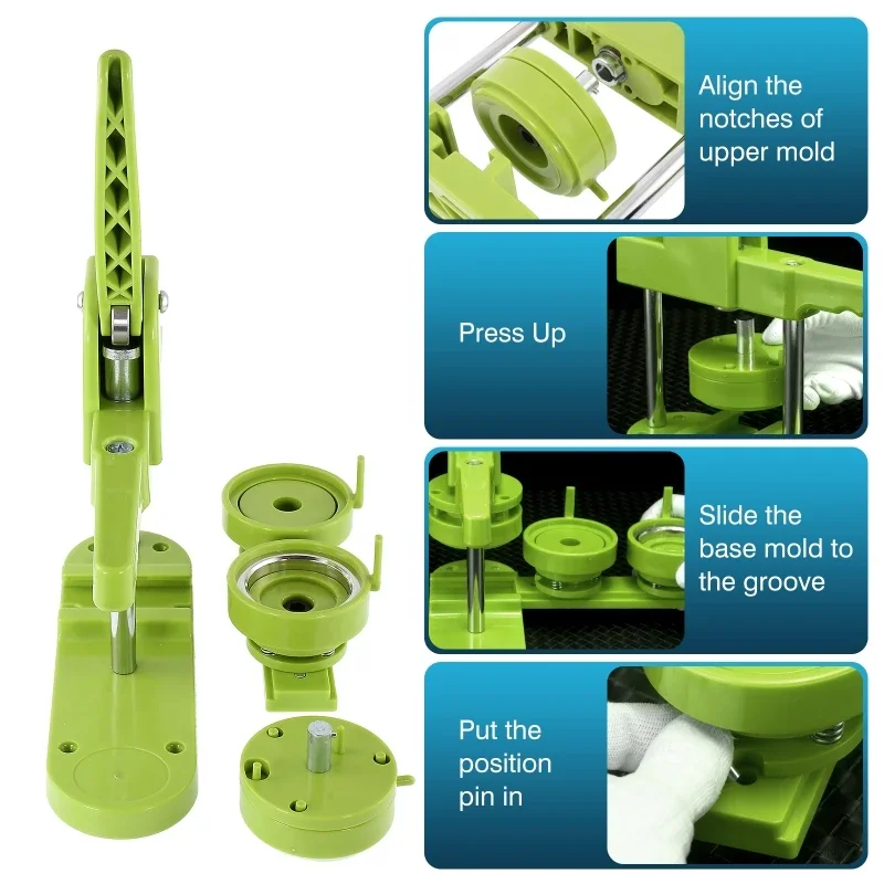 Description Picture 3 of itemBadge Pin Button Maker Machine DIY 25/32/37/44MM Badges Set with 100Pcs Button Parts+Circle Cutter, Badge Press Maker Machine