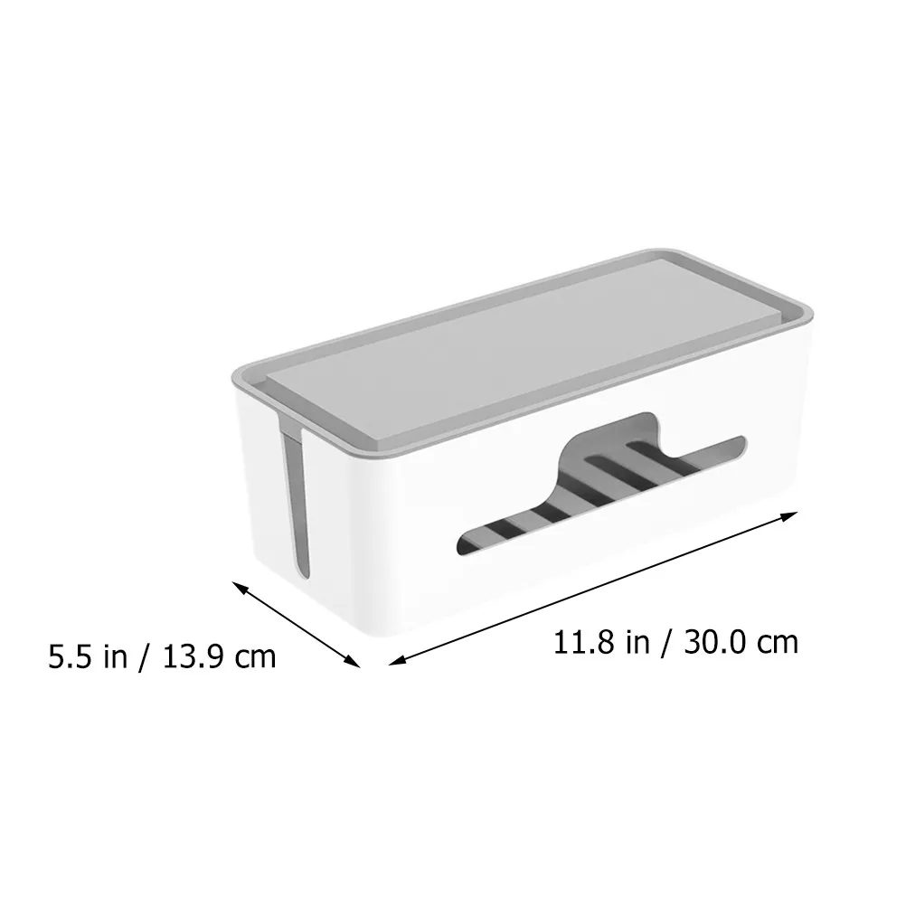 1Pcs 프리미엄 플라스틱 케이블 관리 상자 홈 오피스 침실 연구 코드 정리함 데이터 라인 보관을 위한 미끄럼 방지 고무 코너