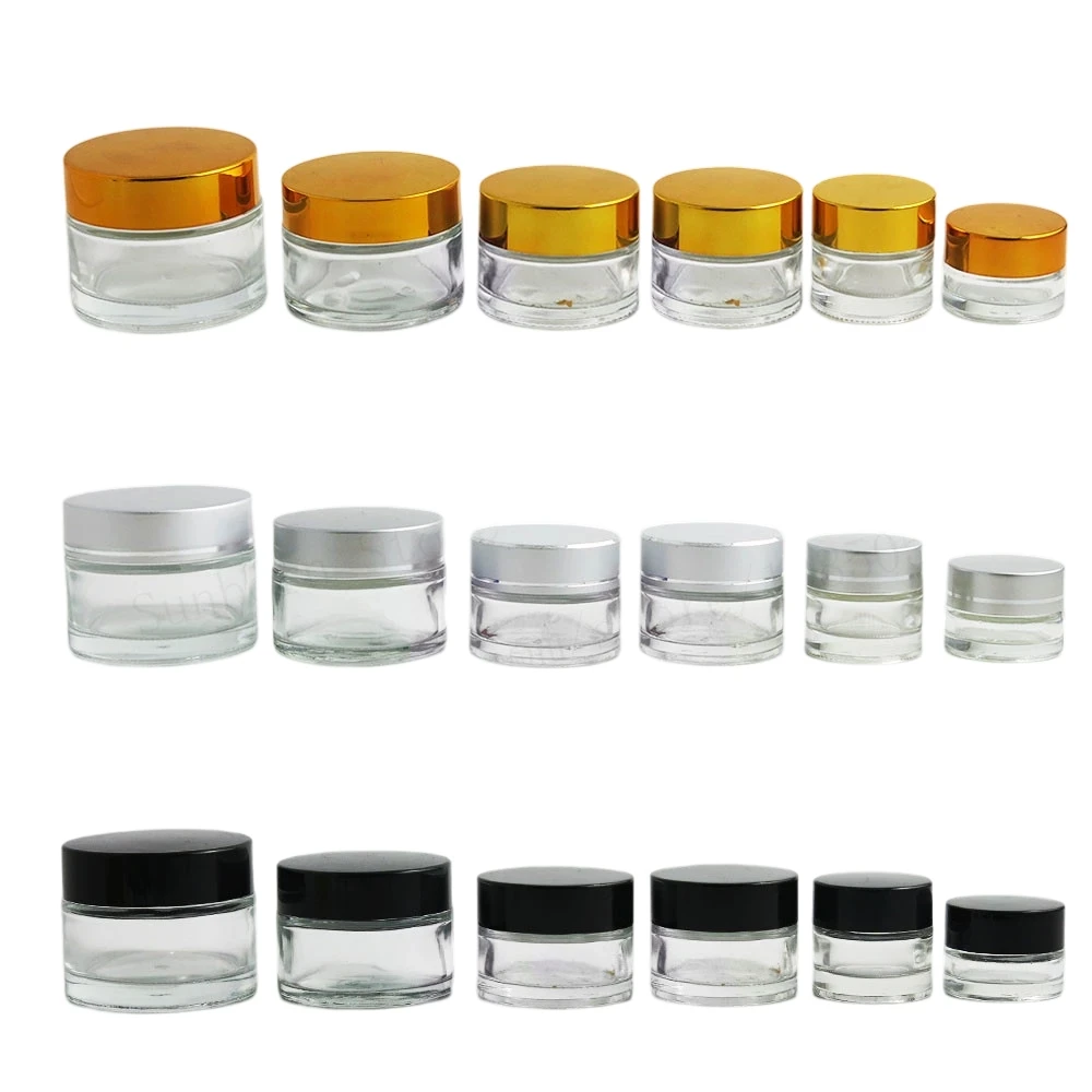 10pcs 5g 10g 20g 30G 50g 100g Frost Empty Clear Skin Care Cream Jar Small 1/2oz 1oz Glass Jar with Lids & White Inner Seal 36pcs transparent clear double sided tape for clothing dress body skin anti exposure adhesive sticker strips