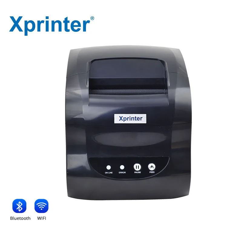 Xprinter XP-365B 올인원 프린터 3인치 라벨 프린터 열전사 프린터 (EU 플러그 포함)
