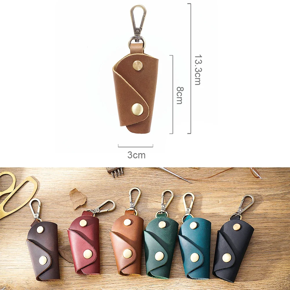 Genuine Leather Personalized Portable Mini- Key Package Fashion Creative Waist Hanging Key Bag Keychain Pouch Wallet