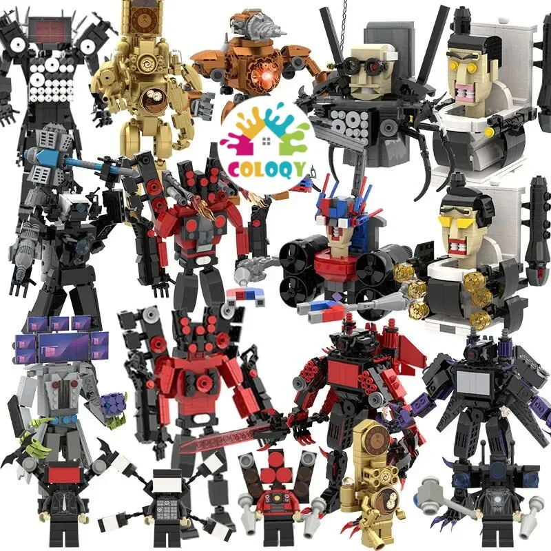 Skibidi Toilet Speakerman Boss Camara Titan Tv Man Building Block Gioco Horror Cartoon Doll Model Kids Birthday Halloween Gift