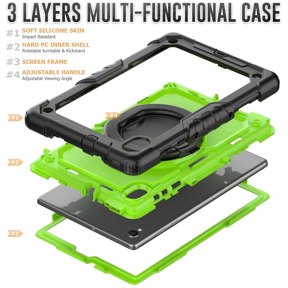 TECH CIRCLE Case for Lenovo Tab M10 Plus (10.3) (TB-X606F) Tablet - Heavy  Duty Protection Rugged Case with Kickstand Portable Handle Drop Proof