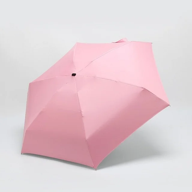 Esernyő Napsütéses Eső Nők Lapos Könnyű Parasol Összecsukható Nap Mini Kis Méret Könnyen Tárolható Paraszol - Image 4