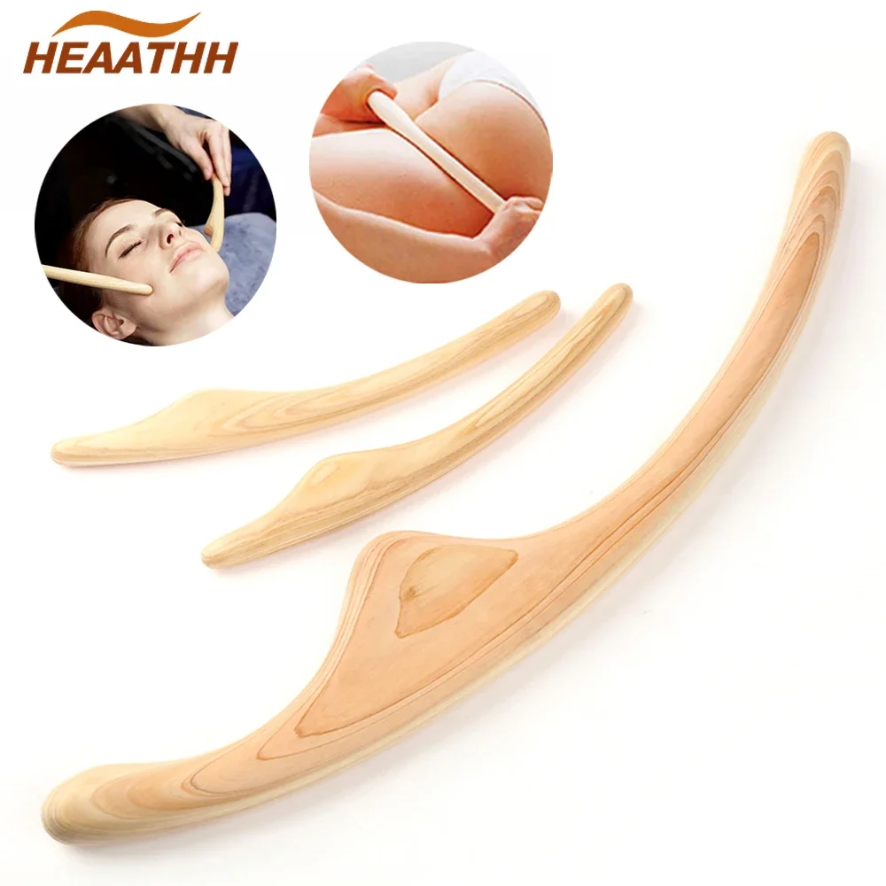 

Lymphatic Drainage Massager Wooden Gua Sha Scraper Body Acupressure Physical Therapy Tool Anti Cellulite Relieve Muscle Fatigue