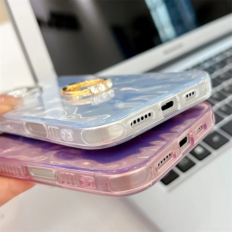 Étui de téléphone pliable avec anneau en aluminium pour iPhone 16 Plus 15 14 13 Pro Max, protection de caméra à paillettes, coque arrière rigide antichoc en PC_voghion.com