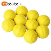 OTAUTAU 10Pcs Yellow PU Foam Golf Balls Diameter 42.6mm Sponge Elastic Indoor Outdoor Practice Training 1