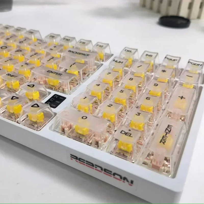 Transparente Fosco Keycaps para Teclado Mecânico Interruptor mx Perfil Oem Transparente Layout Iso pc Rgb Backlit Key Caps 132 Teclas - Imagem 5