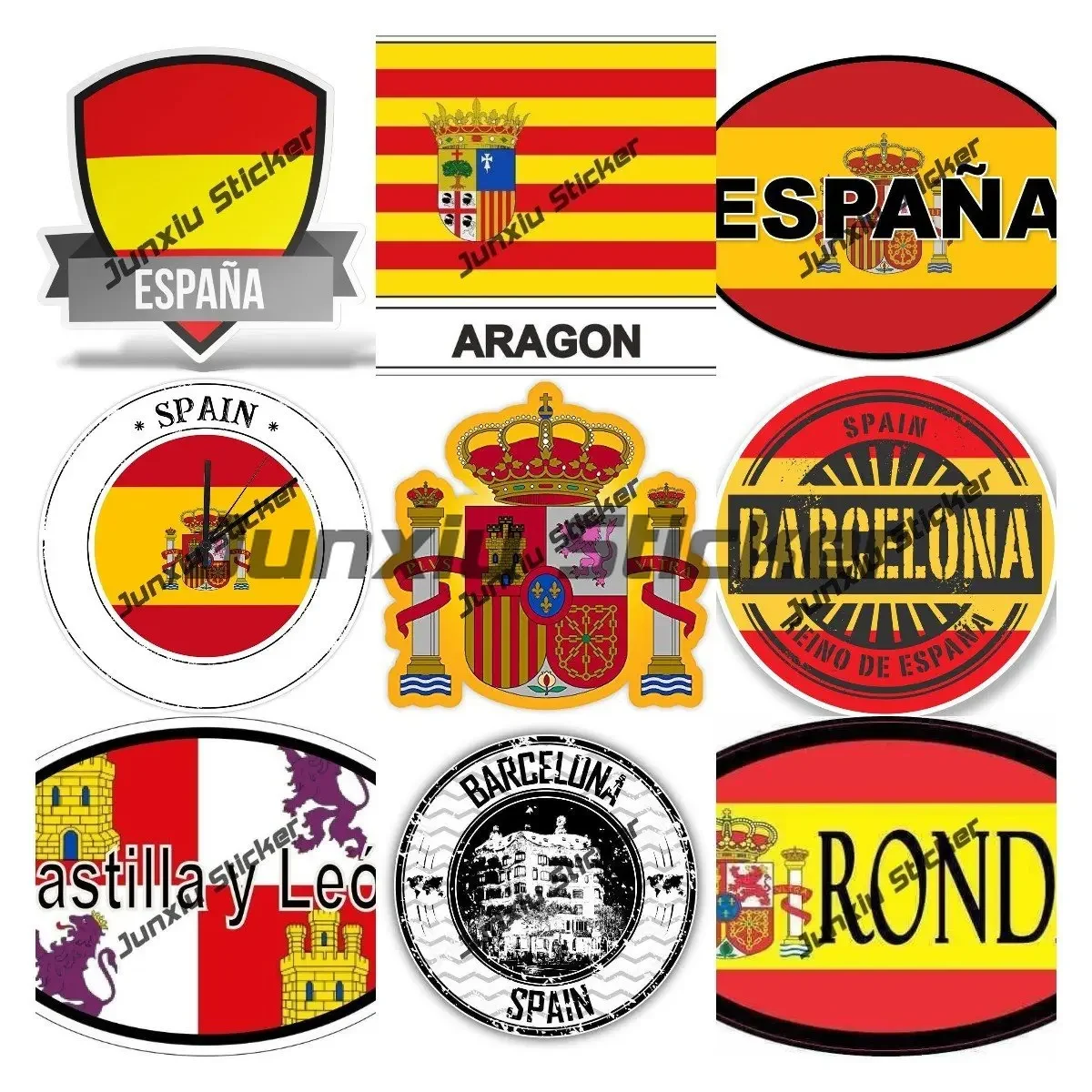 

Spain Decals Barcelona Shield Sticker Espana Decal Funny Decoration for Car SUV Camper Bumper Bodywork Phone Bumper Accessories