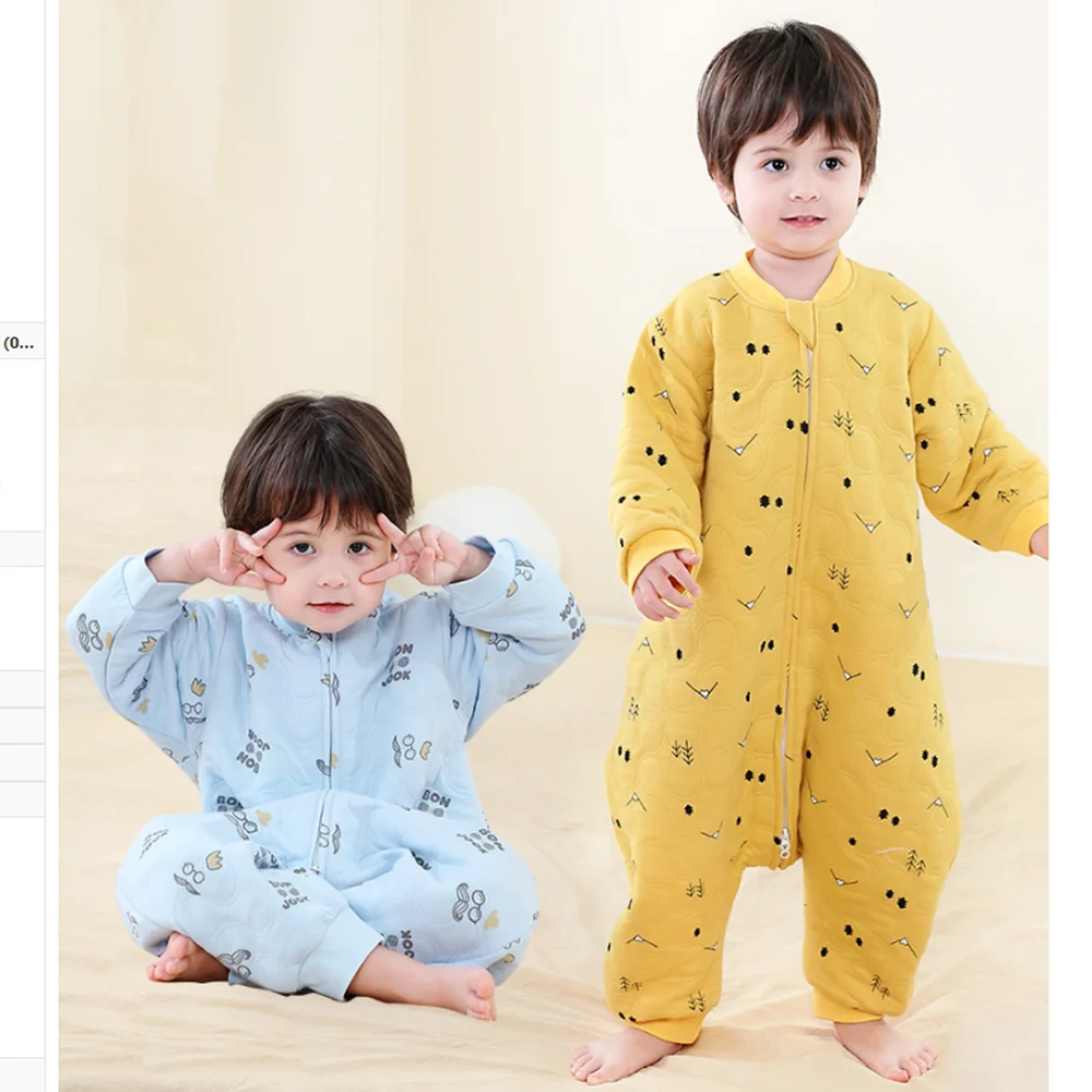 

Baby Sleeping Bag Spring Autumn Split Legs Romper Sleepsacks Universal Infant Cotton Cotton Anti-kick Quilt 1.5 Tog Saco Dormir