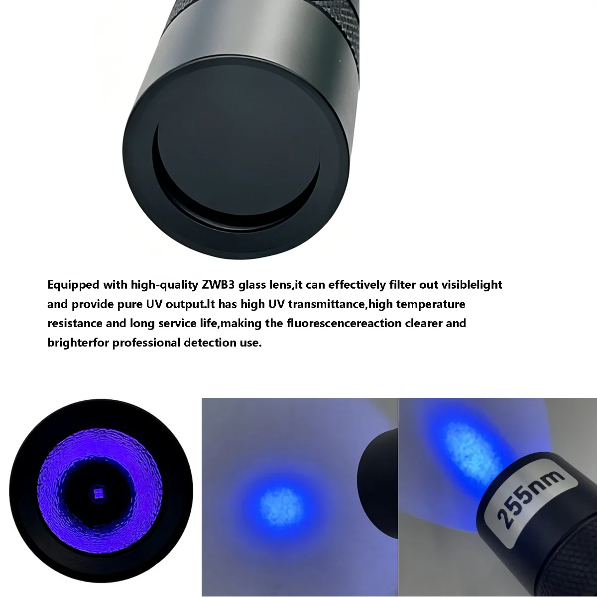 고성능 5W UVC 손전등 254nm 340nm 심자외선 휴대용 자외선 토치 (광물 탐지, 살균, UV G)