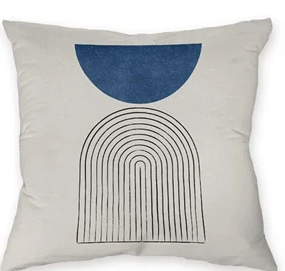 Bohemian Abstract Modern Simple Art Blue Pillowcase, Decorative Home Bedroom Sofa Throw Pillowcase Cushion Cover 3