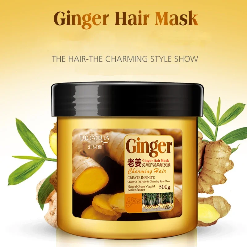 Description Picture 2 of item500ML Repair Frizz Dry Damaged Hair Smooth Hair Conditioner Ginger Hair Mask Moisturizing Nourishing Care Treatment Cream