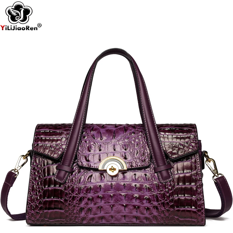 

Модные сумки с крокодиловым узором для женщин, роскошные дизайнерские сумки на плечо, женская кожаная сумка через плечо, вместительная сумка-тоут