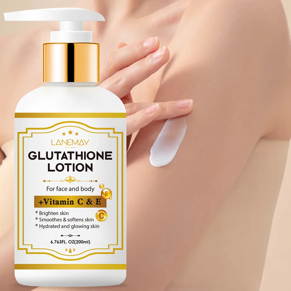 200ml Glutathione Lotion Vitamins C Brightening Hydrating Lotion Promotes Even Skin Tones Anti-Aging Skincare For Face Body