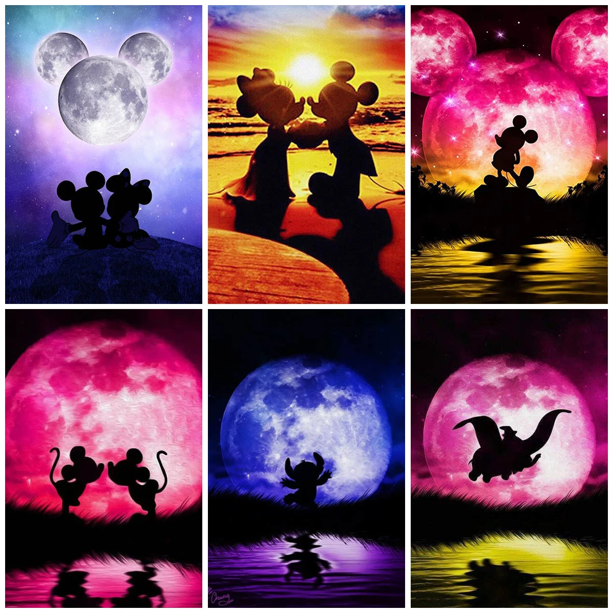 5D Diy Disney Embroidery Mickey And Minnie Diamond Painting Cross Stitch Diamond Mosaic Kids Room Home Decor