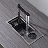 Home Island Bar Mini Small Sink Hidden Stainless Steel Kitchen Sinks Handmade Single-slot with Cup Washer and Vegetable Basin WY 1