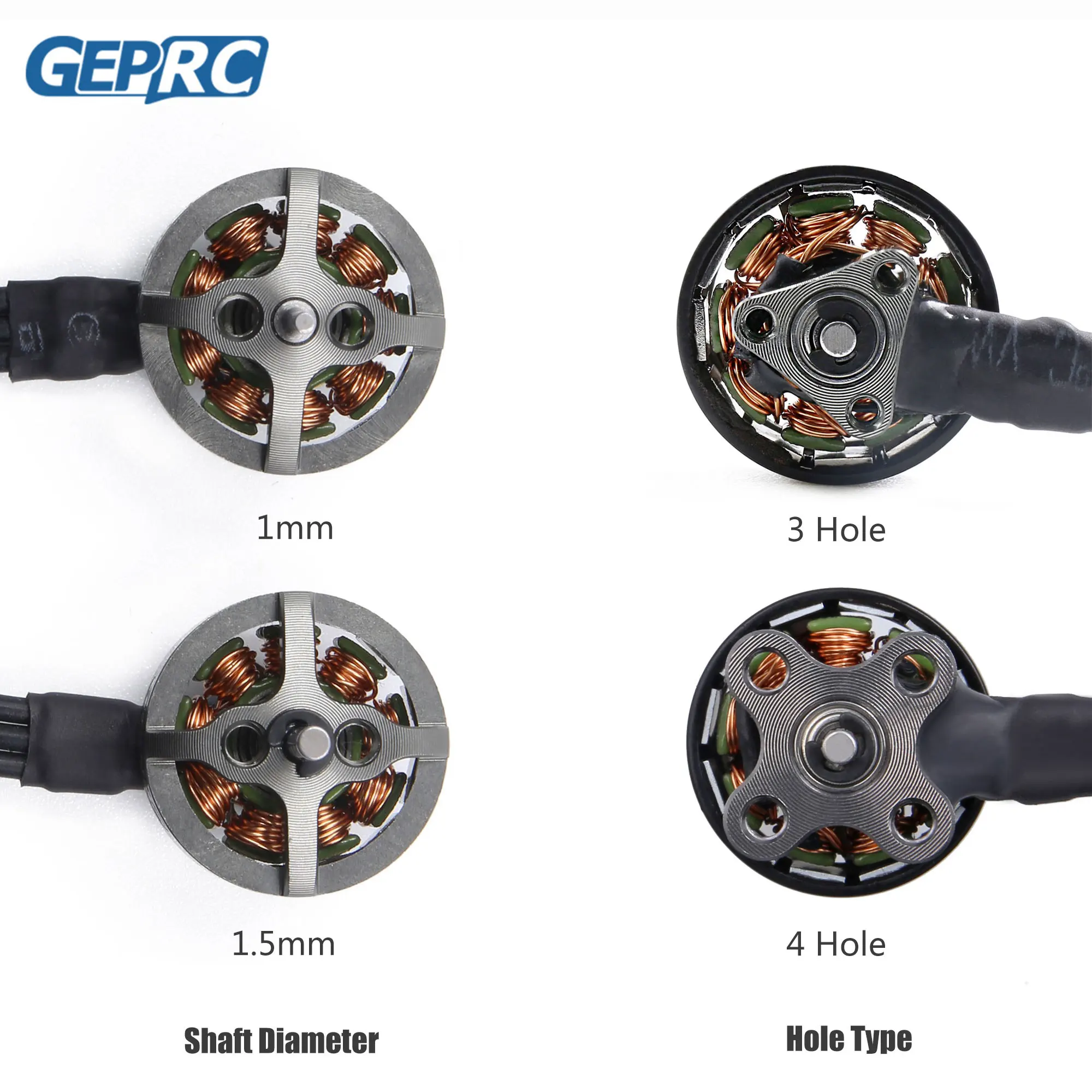 GEPRC-GR1102 1102 10000KV 2S 브러시리스 모터 4 홀 1.5mm 샤프트, FPV 프리스타일 타이니고 시네아이 타이니후프 이쑤시개 드론용, 4 피스