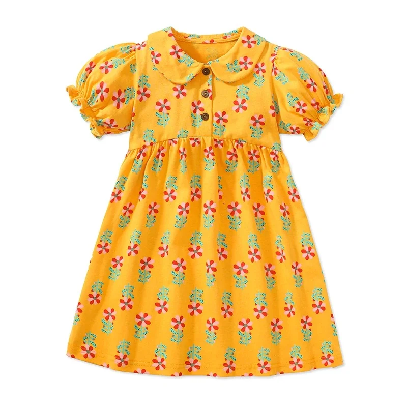 Children's Clothing Kids Clothes Baby Girls 2025 Summer Princess Cotton Flowers Puff Sleeve Birthday Holiday Dress