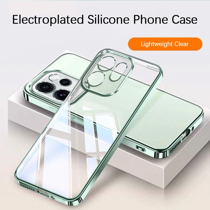 Transparent Plating Silicone TPU Shockproof Thin Phone Case