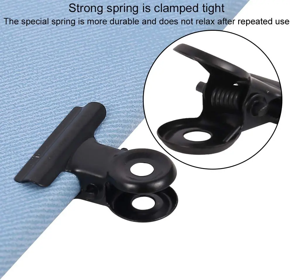 Mini Bulldog Clips 10Pcs 22mm Metal Hinge Clips Stainless Steel Paper Binder Clamps For Tags Bags Shops Office Home Kitchen