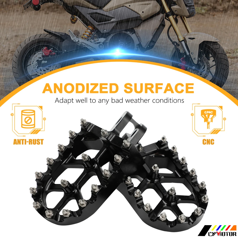 Motorcycle CNC Footrests Footpegs Foot Rests Pegs Pedals For HONDA MSX 125 GROM 125 2013- MONKEY-motocross bike accessories