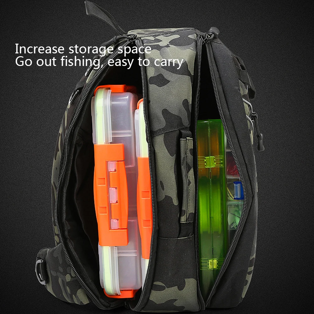 Fishing Tackle Storage Bag Waterproof Fishing Sling Backpack  Multifunctional Fishing Gear Bag Fishing Accessories Organizer