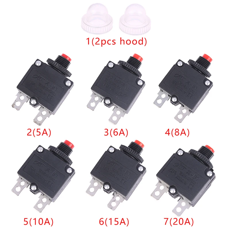 Circuit Breaker Thermal Switch Circuit Breaker Overload Protector 5A 6A 8A 10A 15A 20A Overload Switch Protector Fuse