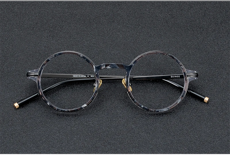 Japanische Handgefertigte Titan-Acetat-Brillengestelle Vintage Runde Brillenfassungen Brillen für Männer und Frauen Mode 2024 Kreatives Design – Detail 1