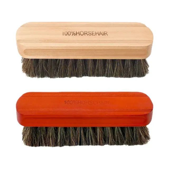 Brosse à livres en cuir de crin de cheval doux, véritable, outil de détail intérieur de voiture, livres et lavage 1