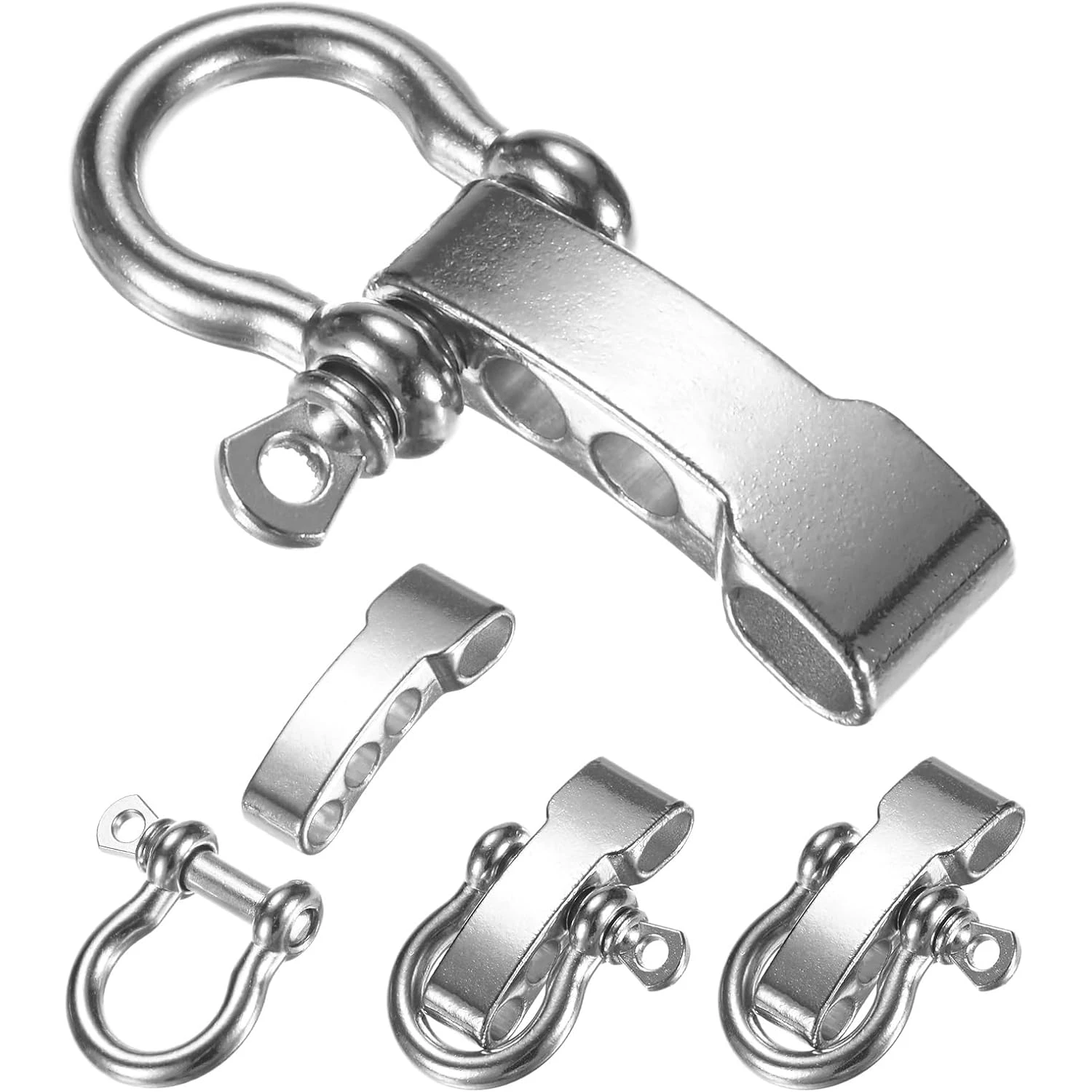 Set of Paracord Bracelet Metal Buckles - Durable U/O Ring Shackle Clasps for Outdoor and Camping Accessories