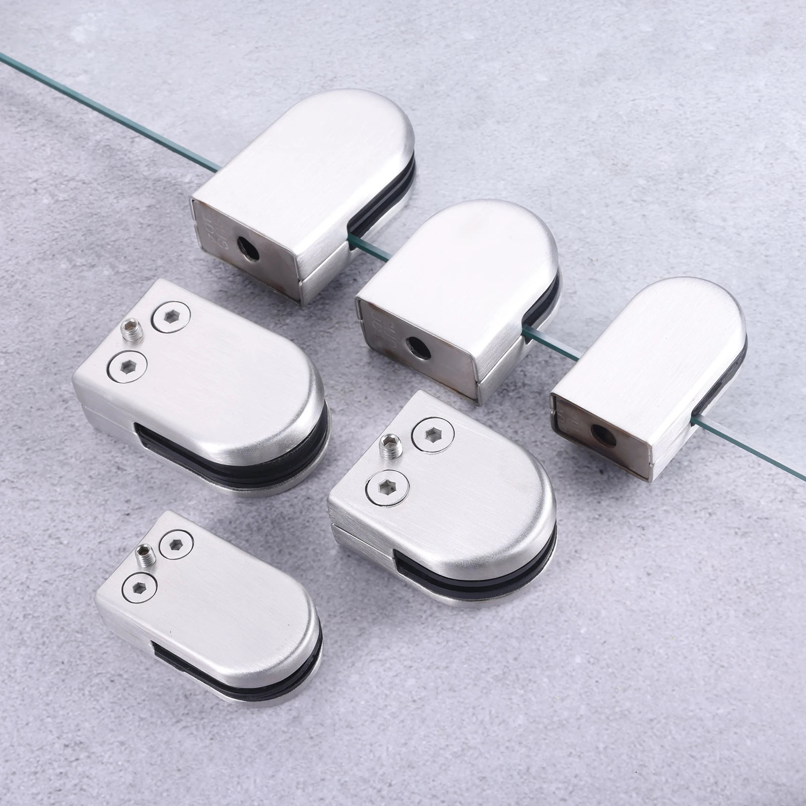 Braçadeira de Vidro de Ajustável Fish Boca Railing Clipe Fixo Prateleiras Suporte 68 mm 810 mm 10-12 mm Pcs Aço Inoxidável