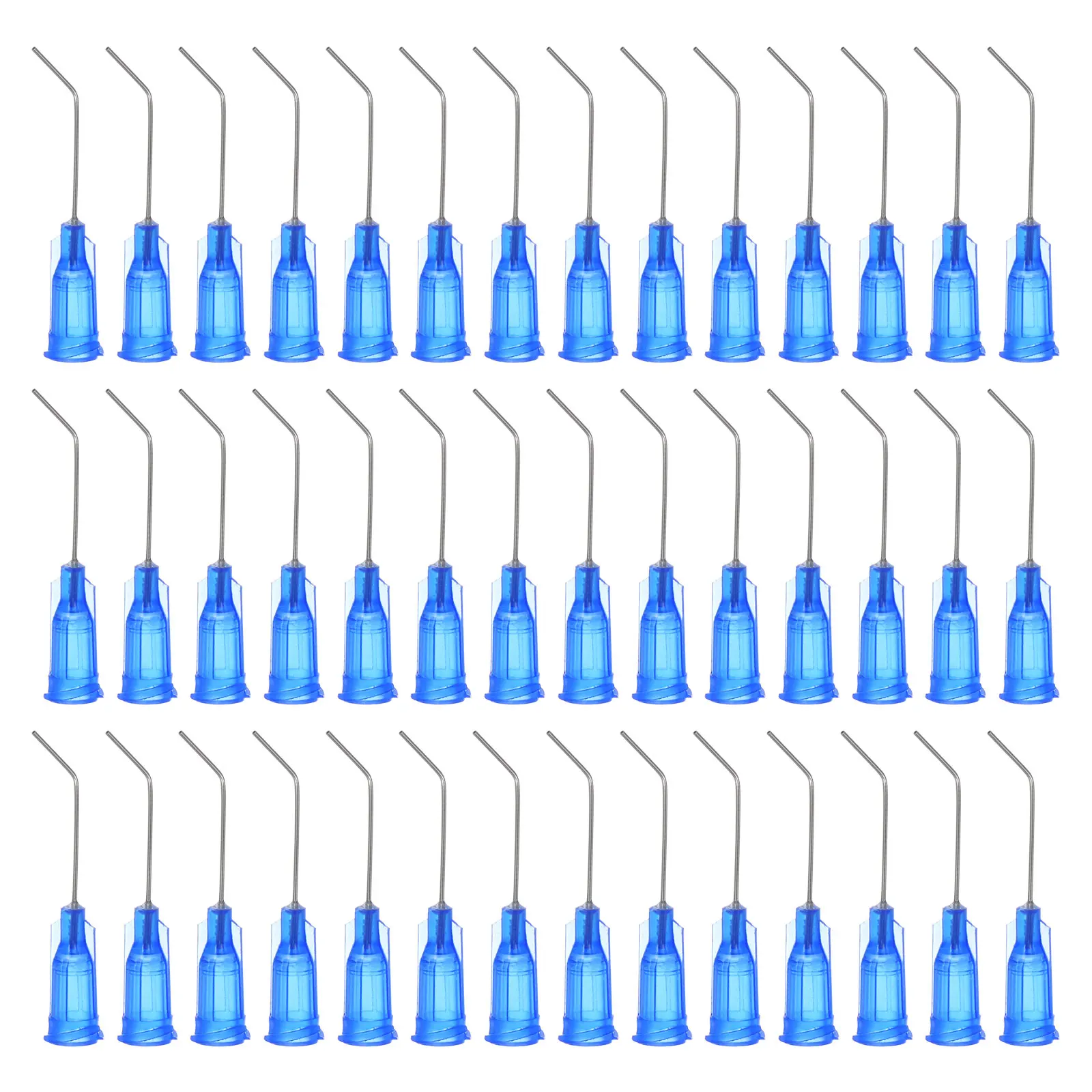 60pcs Blunt Tip Dispensing Needles 18G 19G 20G 22G 23G 24G 26G 27G 1" Bent Needle for Liquid with Luer