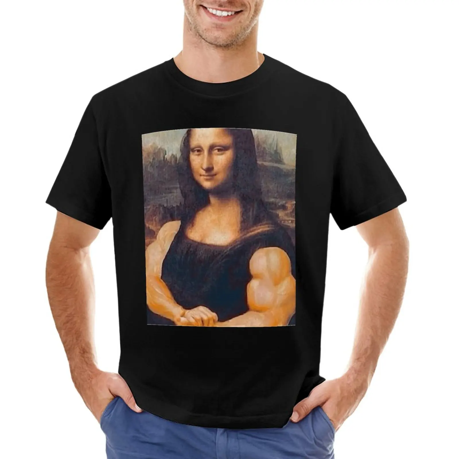 

The Mona Lisa with muscles Classic T Shirt T-Shirt tees korean fashion fruit of the loom mens t shirts