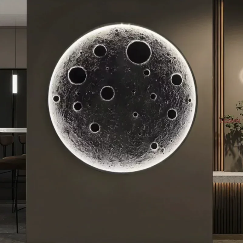 

Modern 3D Wall Lamp Luxury Round Three-Dimensional Moon Design Decor Home Living Rooml Wall Lights