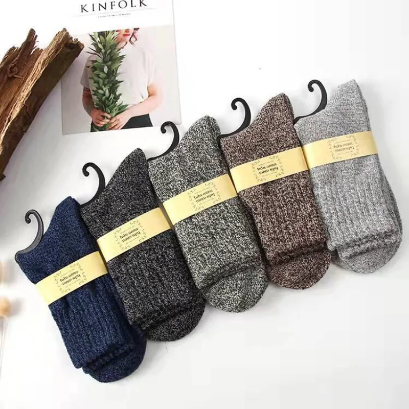 

Autumn and Winter Men's Socks Men and Thread Rabbit Hair Socks Japan and South Korea College Casual Men's Mid-thigh Socks Mens